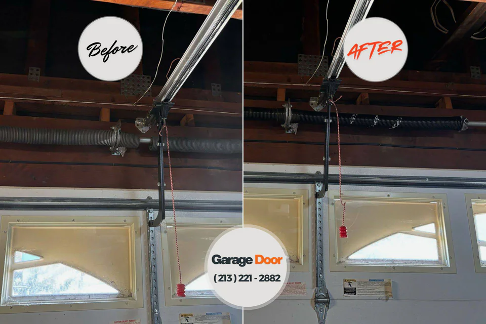 Before and after: garage door repair Worthington, MN